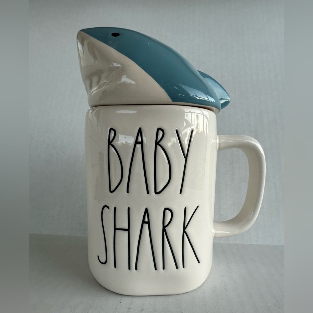 Rae Dunn “Baby Shark” Ceramic Mug With a Shark Topper Lid - Picture 4 of 13